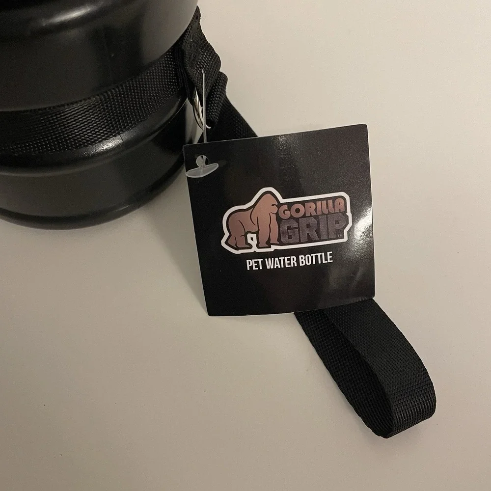 Gorilla Grip‎ Pet Black Water Bottle Small Hiking Walks